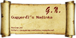 Gugyerás Nadinka névjegykártya